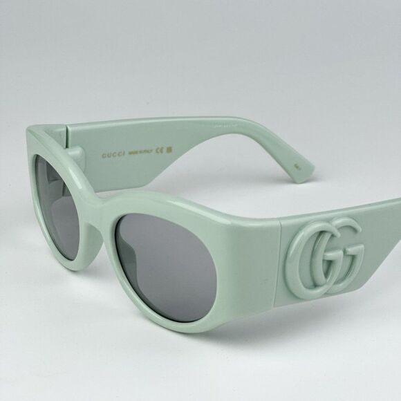 NEW Gucci GG1544S 003 Green Grey Unisex Oval Sunglasses GG 1544S - Picture 1 of 9